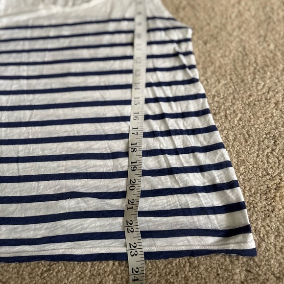 American Vintage Women’s Blue White Striped 100% Cotton Slub Knit Tank Top Large - Picture 15 of 16